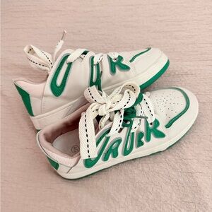 Women’s White and Green Sneakers